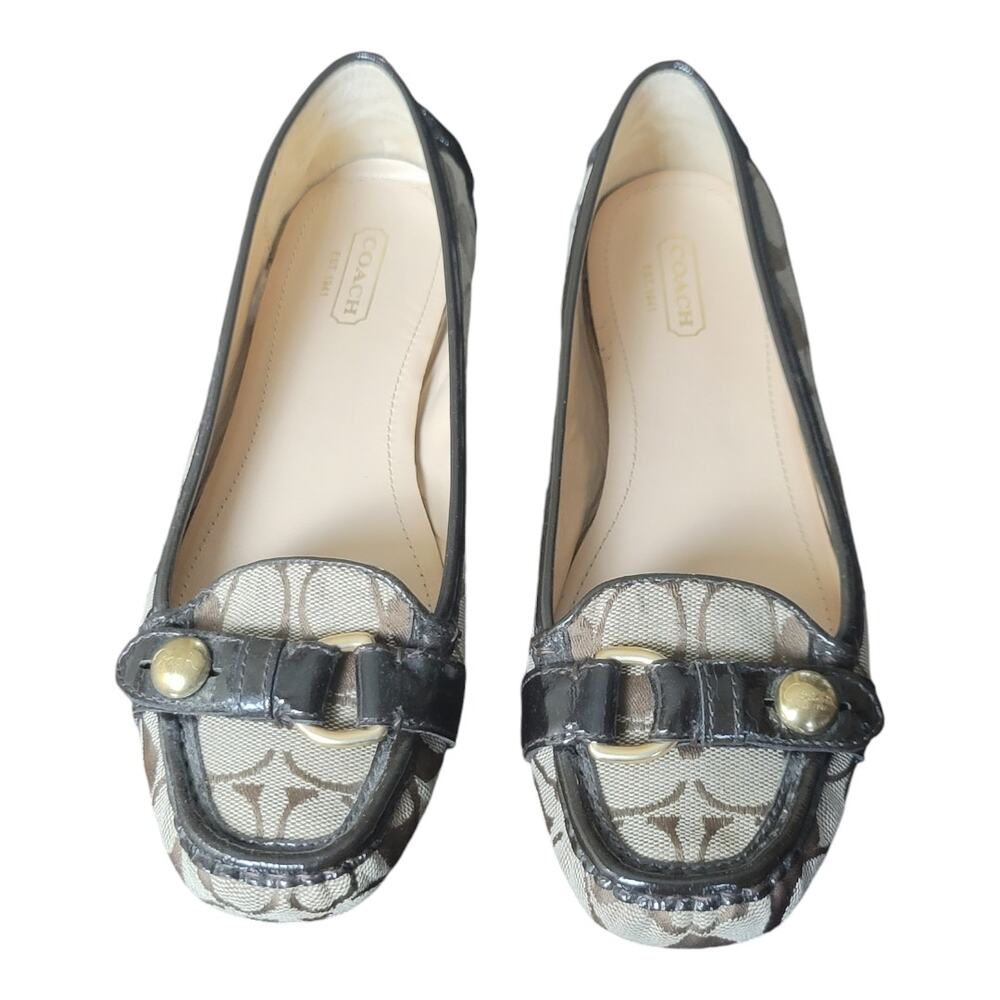 Coach Hellen Brown Leather Flat Loafer Shoes Slip On Women's US‎ 7B
